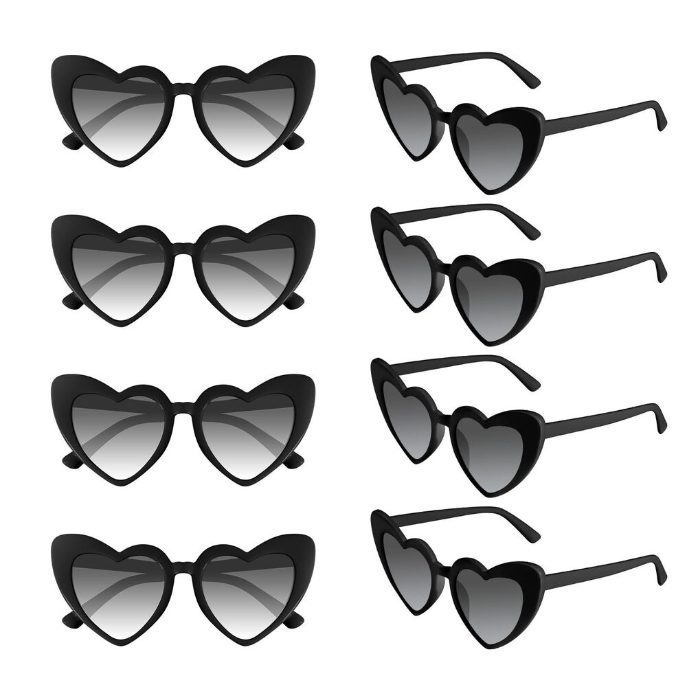 8100 8/16 Pcs Heart Shaped Sunglasses Bulk Vintage Heart Glasses